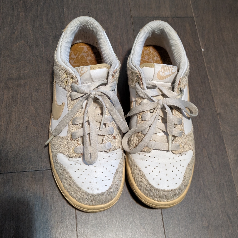 Nike Kids White and Tan Sneakers